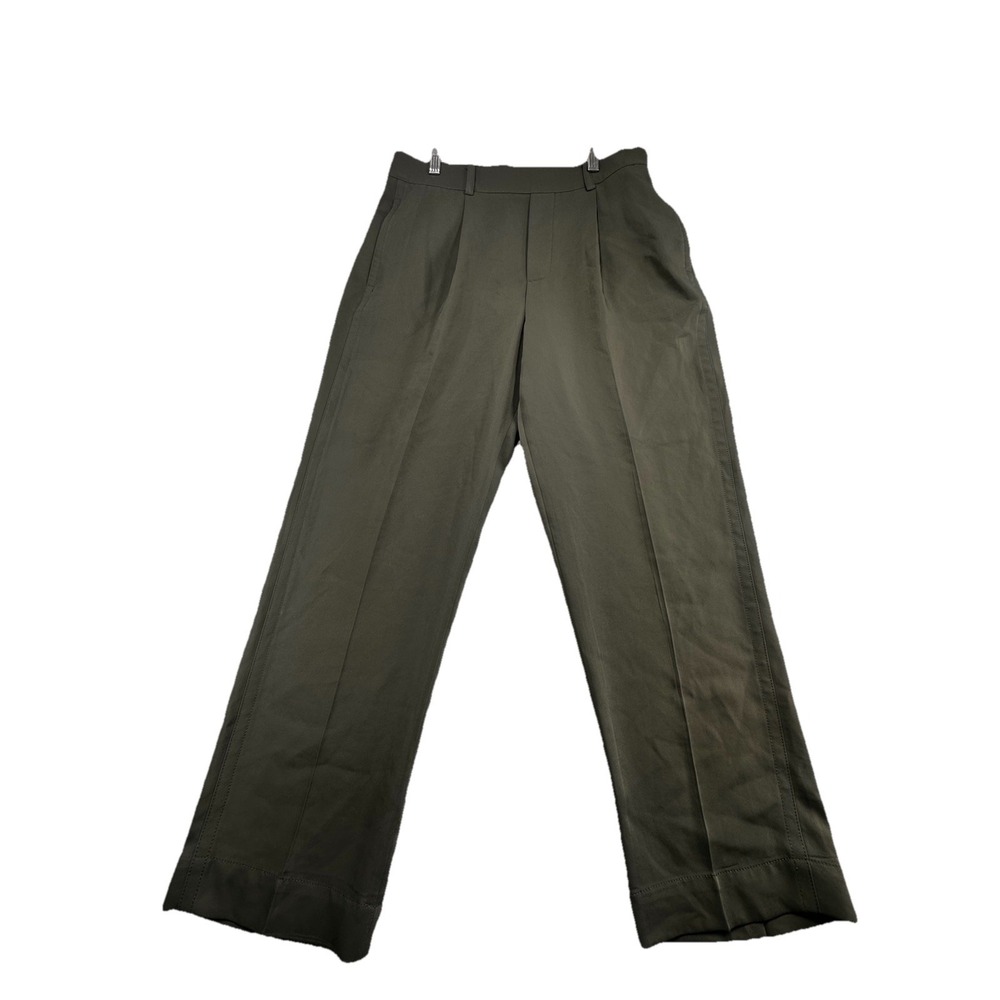 Vince Pull-On Wide Leg‎ Pants Olive Green Women's Size L Classic Timeless